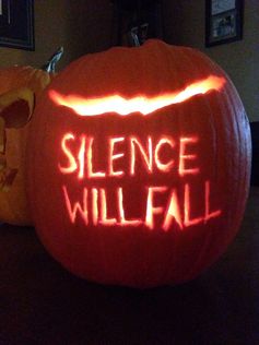 Dr who pumpkin carving. Silence will fall-- this is my friend's carving next year. I have decided this.