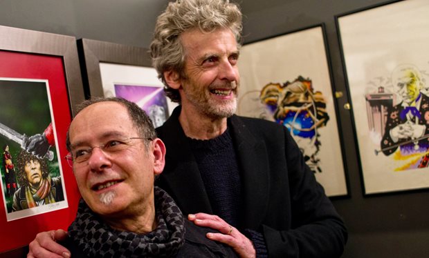 Peter Capaldi meets legendary Doctor Who artist Chris Achilleos at Target exhibition launch